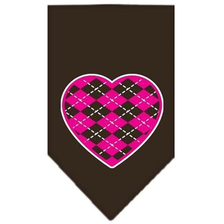 UNCONDITIONAL LOVE Argyle Heart Pink Screen Print Bandana Cocoa Large UN851599